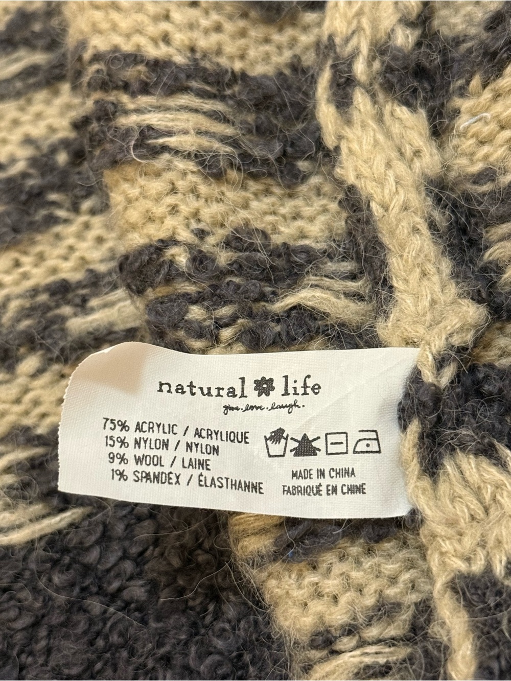 NATURAL LIFE Charcoal Floral Patterned Cardigan with Cream and Magenta Accents - Picture 9 of 9